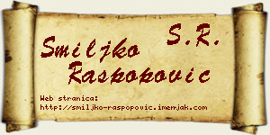 Smiljko Raspopović vizit kartica